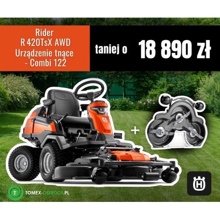 Rider spalinowy Husqvarna R420TsX AWD z układem tnącym Combi 122