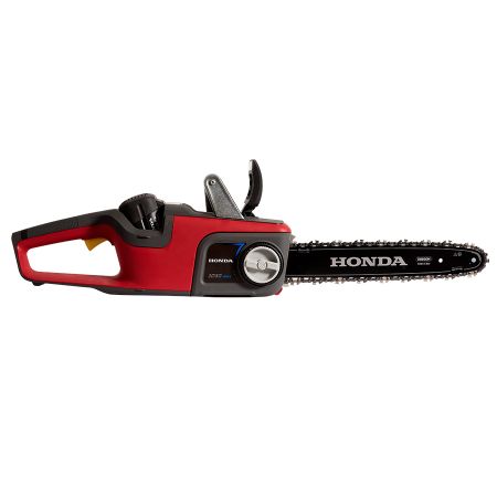 Akumulatorowa pilarka łańcuchowa Honda HHC 36 BXBE z 35 cm prowadnicą, gotowa do pracy.